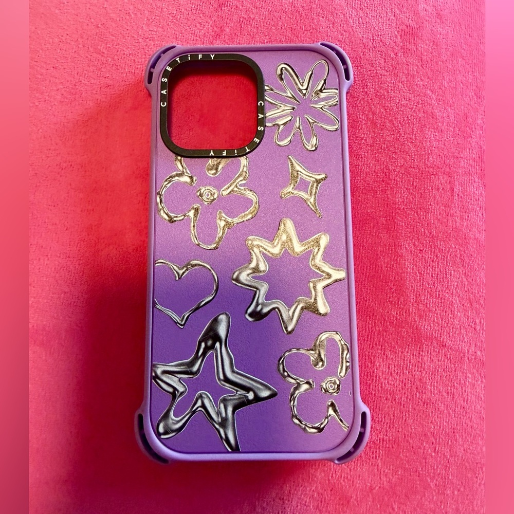 Casetify Lavender Phone Case with Metallic Designs For IPhone 15 ProMax